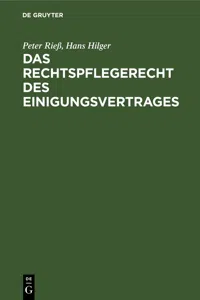 Das Rechtspflegerecht des Einigungsvertrages_cover