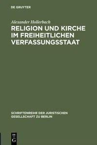 Religion und Kirche im freiheitlichen Verfassungsstaat_cover