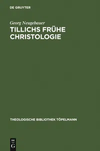 Tillichs frühe Christologie_cover