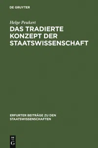 Das tradierte Konzept der Staatswissenschaft_cover