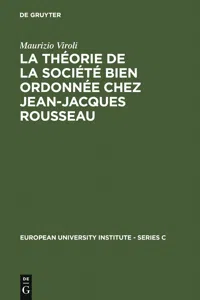 La théorie de la société bien ordonnée chez Jean-Jacques Rousseau_cover