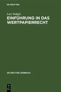 Einführung in das Wertpapierrecht_cover