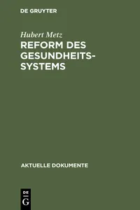 Reform des Gesundheitssystems_cover