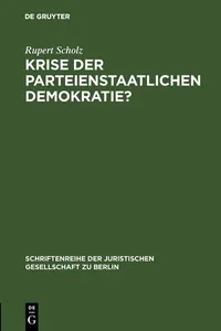 Krise der parteienstaatlichen Demokratie?_cover