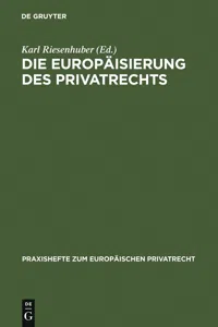 Die Europäisierung des Privatrechts_cover