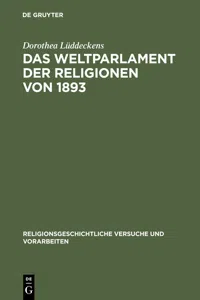 Das Weltparlament der Religionen von 1893_cover