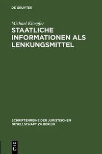 Staatliche Informationen als Lenkungsmittel_cover