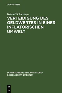 Verteidigung des Geldwertes in einer inflatorischen Umwelt_cover