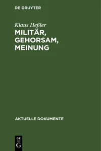 Militär, Gehorsam, Meinung_cover