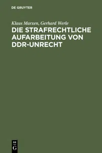 Die strafrechtliche Aufarbeitung von DDR-Unrecht_cover