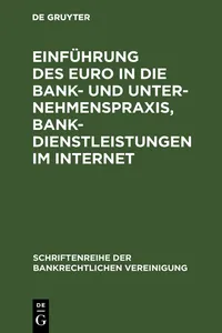 Einführung des Euro in die Bank- und Unternehmenspraxis, Bankdienstleistungen im Internet_cover