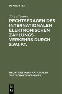 Rechtsfragen des internationalen elektronischen Zahlungsverkehrs durch S.W.I.F.T._cover