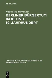 Berliner Bürgertum im 18. und 19. Jahrhundert_cover