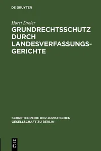 Grundrechtsschutz durch Landesverfassungsgerichte_cover