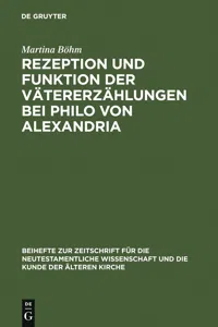 Rezeption und Funktion der Vätererzählungen bei Philo von Alexandria_cover