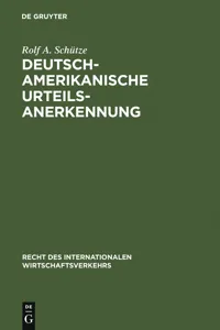 Deutsch-amerikanische Urteilsanerkennung_cover