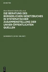 Sachenrecht II: §§ 1018 - 1296_cover