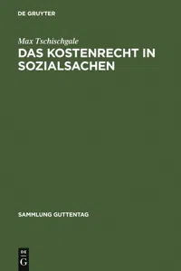 Das Kostenrecht in Sozialsachen_cover