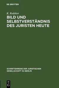 Bild und Selbstverständnis des Juristen heute_cover