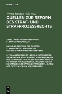 Abschluß der 1. Lesung. – Beginn der zweiten Lesung: Vorverfahren_cover