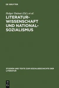 Literaturwissenschaft und Nationalsozialismus_cover