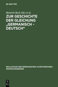 Zur Geschichte der Gleichung "germanisch - deutsch"_cover