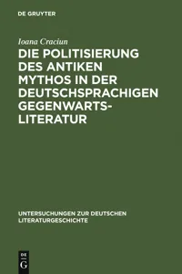 Die Politisierung des antiken Mythos in der deutschsprachigen Gegenwartsliteratur_cover