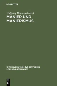 Manier und Manierismus_cover