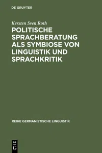 Politische Sprachberatung als Symbiose von Linguistik und Sprachkritik_cover