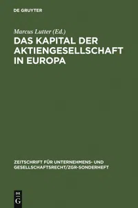 Das Kapital der Aktiengesellschaft in Europa_cover