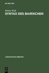 Syntax des Bairischen_cover