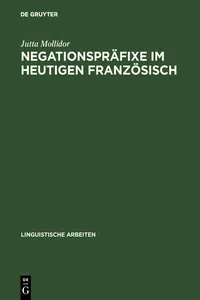 Negationspräfixe im heutigen Französisch_cover