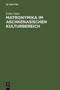 Matronymika im aschkenasischen Kulturbereich_cover