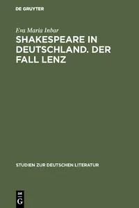 Shakespeare in Deutschland. Der Fall Lenz_cover