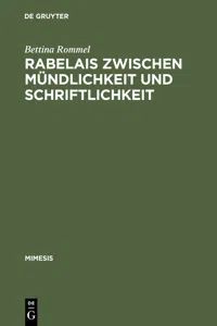 Rabelais zwischen Mündlichkeit und Schriftlichkeit_cover