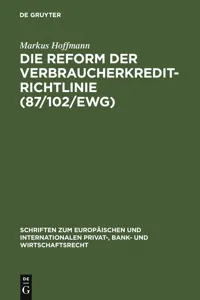 Die Reform der Verbraucherkredit-Richtlinie_cover