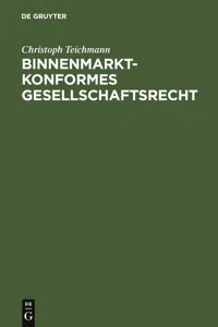 Binnenmarktkonformes Gesellschaftsrecht_cover