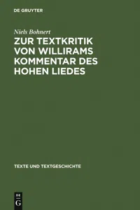 Zur Textkritik von Willirams Kommentar des Hohen Liedes_cover