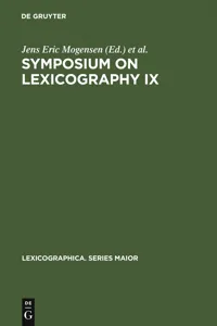 Symposium on Lexicography IX_cover