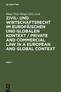 Zivil- und Wirtschaftsrecht im Europäischen und Globalen Kontext / Private and Commercial Law in a European and Global Context_cover