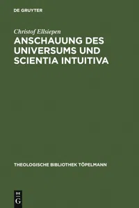 Anschauung des Universums und Scientia Intuitiva_cover