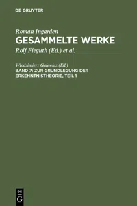 Zur Grundlegung der Erkenntnistheorie_cover