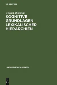 Kognitive Grundlagen lexikalischer Hierarchien_cover