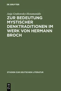 Zur Bedeutung mystischer Denktraditionen im Werk von Hermann Broch_cover