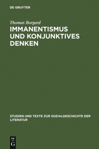 Immanentismus und konjunktives Denken_cover