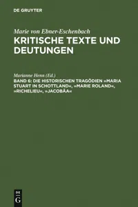 Die historischen Tragödien »Maria Stuart in Schottland«, »Marie Roland«, »Richelieu«, »Jacobäa«_cover