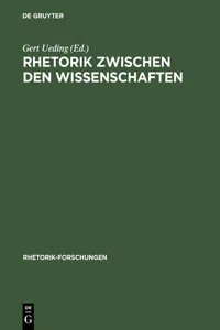 Rhetorik zwischen den Wissenschaften_cover