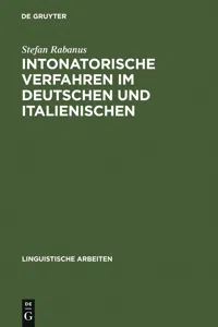 Intonatorische Verfahren im Deutschen und Italienischen_cover