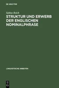 Struktur und Erwerb der englischen Nominalphrase_cover