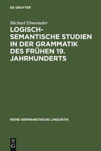 Logisch-semantische Studien in der Grammatik des frühen 19. Jahrhunderts_cover